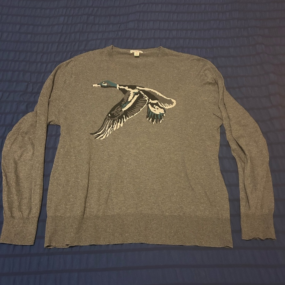 Merona Gray Crewneck Sweater with Bird Design